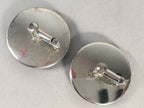 Japanese Cloisonne Earrings Vtg Metal Glass Shippo Round Gold Brown JK72