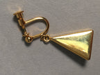 Japanese Cloisonné Earrings Vtg Metal Glass Shippo Triangle Blue JK105