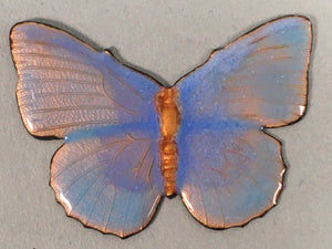 Japanese Cloisonne Ornament Display Vtg Butterfly Shippo Blue Gold JK66