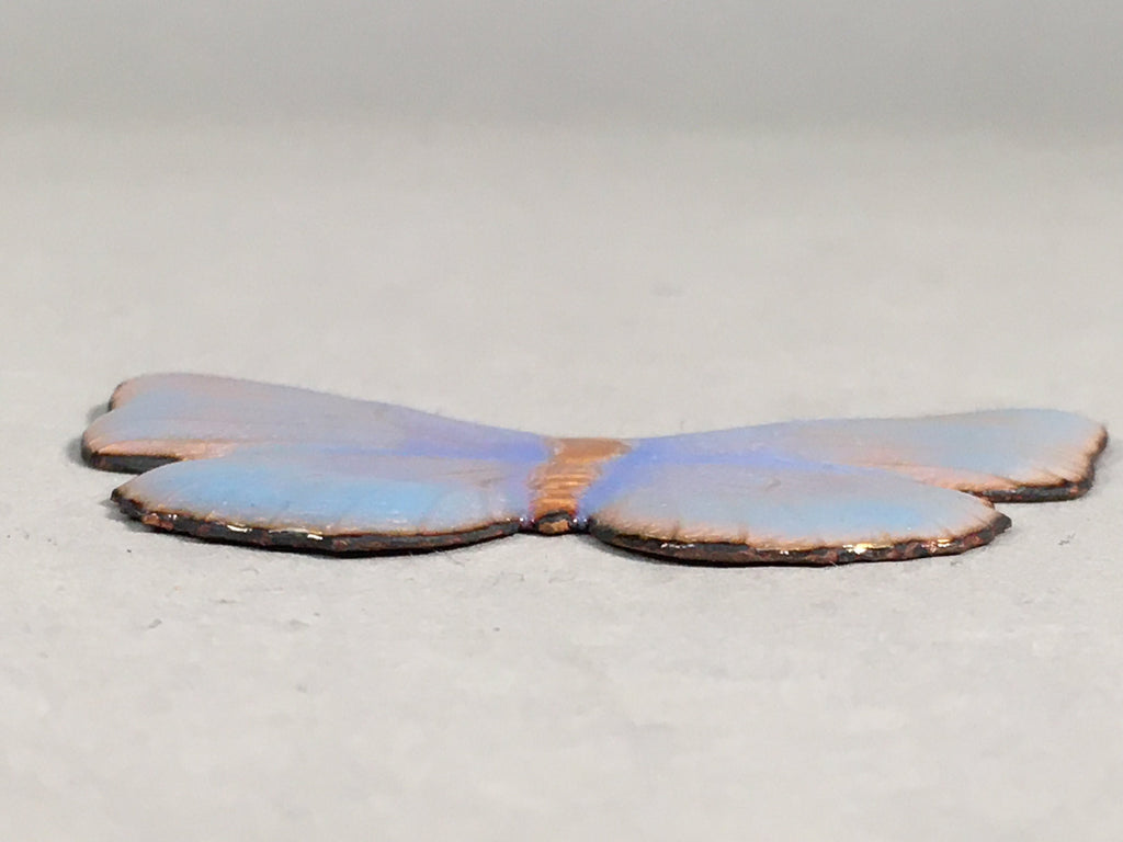 Japanese Cloisonne Ornament Display Vtg Butterfly Shippo Blue Gold JK66