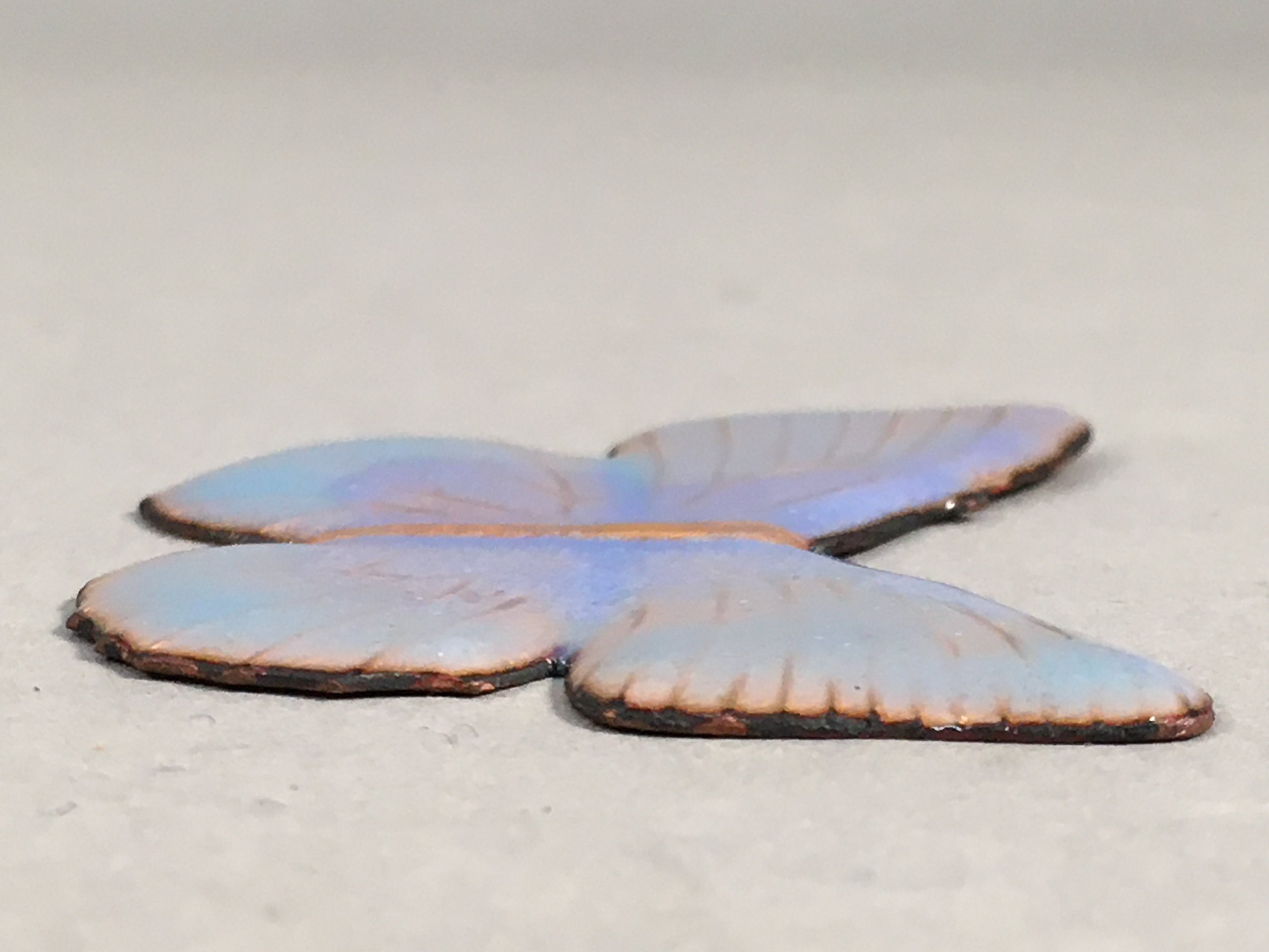 Japanese Cloisonne Ornament Display Vtg Butterfly Shippo Blue Gold JK66
