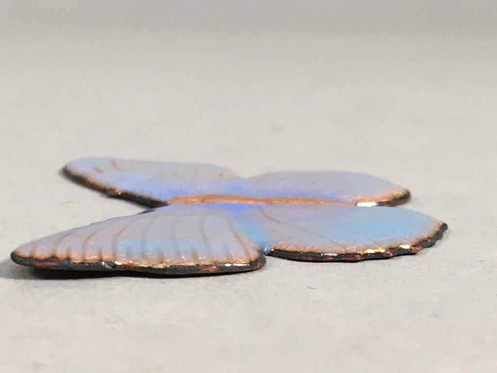 Japanese Cloisonne Ornament Display Vtg Butterfly Shippo Blue Gold JK66