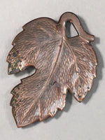 Japanese Cloisonne Ornament Display Vtg Shippo Autumn Leaf Gold Brown JK69