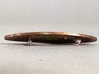 Japanese Cloisonne Oval Brooch Vtg Metal Glass Pin Fish White Pink Gold JK44