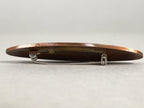 Japanese Cloisonne Oval Brooch Vtg Metal Glass Pin Fish White Pink Gold JK44