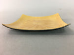 Japanese Cloisonne Small Plate Vtg Square Shippo ware Kozara Gold Flower PT866
