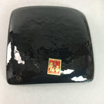 Japanese Cloisonne Small Plate Vtg Square Shippo ware Kozara Gold Flower PT866