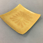 Japanese Cloisonne Small Plate Vtg Square Shippo ware Kozara Gold Flower PT866