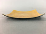 Japanese Cloisonne Small Plate Vtg Square Shippo ware Kozara Gold Flower PT867