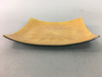 Japanese Cloisonne Small Plate Vtg Square Shippo ware Kozara Gold Flower PT867