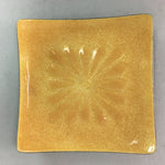 Japanese Cloisonne Small Plate Vtg Square Shippo ware Kozara Gold Flower PT867