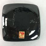 Japanese Cloisonne Small Plate Vtg Square Shippo ware Kozara Gold Flower PT867