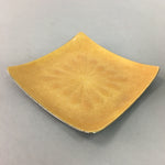 Japanese Cloisonne Small Plate Vtg Square Shippo ware Kozara Gold Flower PT867