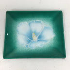 Japanese Cloisonné Ware Plate Vtg Kozara Ceramic Green Enamel Finish Metal T85