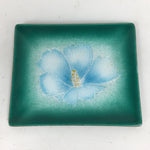 Japanese Cloisonné Ware Plate Vtg Kozara Ceramic Green Enamel Finish Metal T86