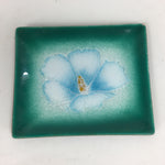 Japanese Cloisonné Ware Plate Vtg Kozara Ceramic Green Enamel Finish Metal T87
