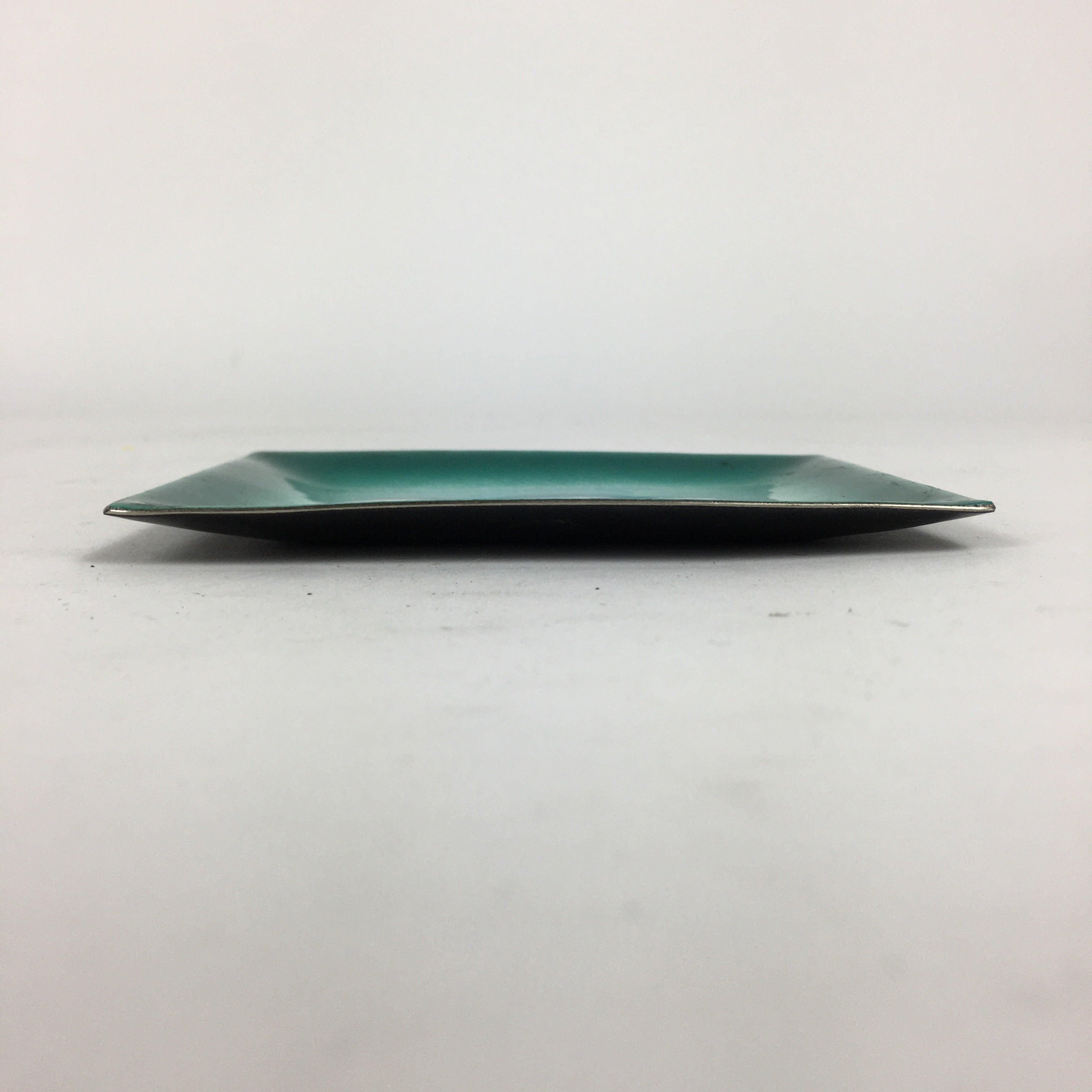 Japanese Cloisonné Ware Plate Vtg Kozara Ceramic Green Enamel Finish Metal T87