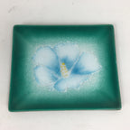 Japanese Cloisonné Ware Plate Vtg Kozara Ceramic Green Enamel Finish Metal T88