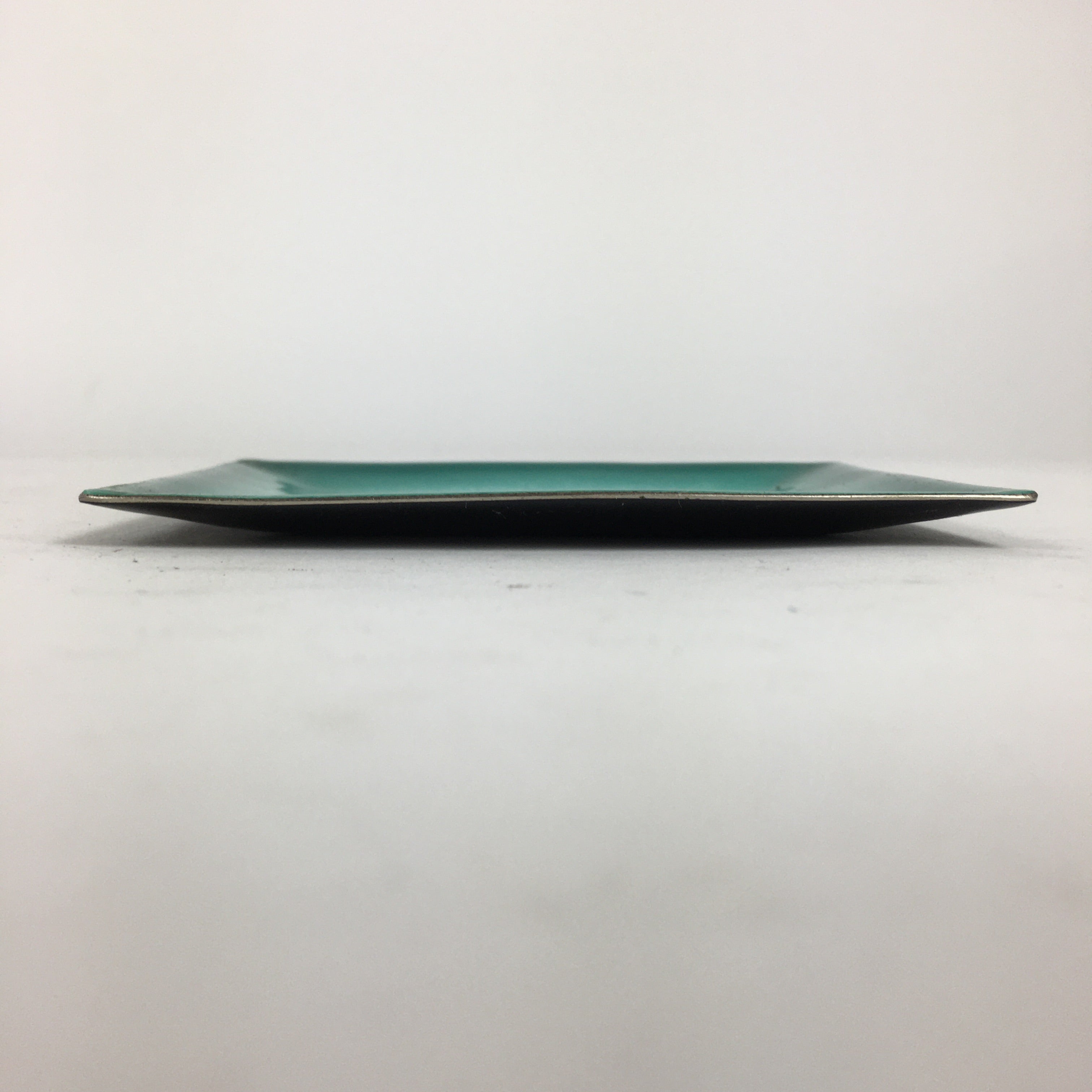 Japanese Cloisonné Ware Plate Vtg Kozara Ceramic Green Enamel Finish Metal T88
