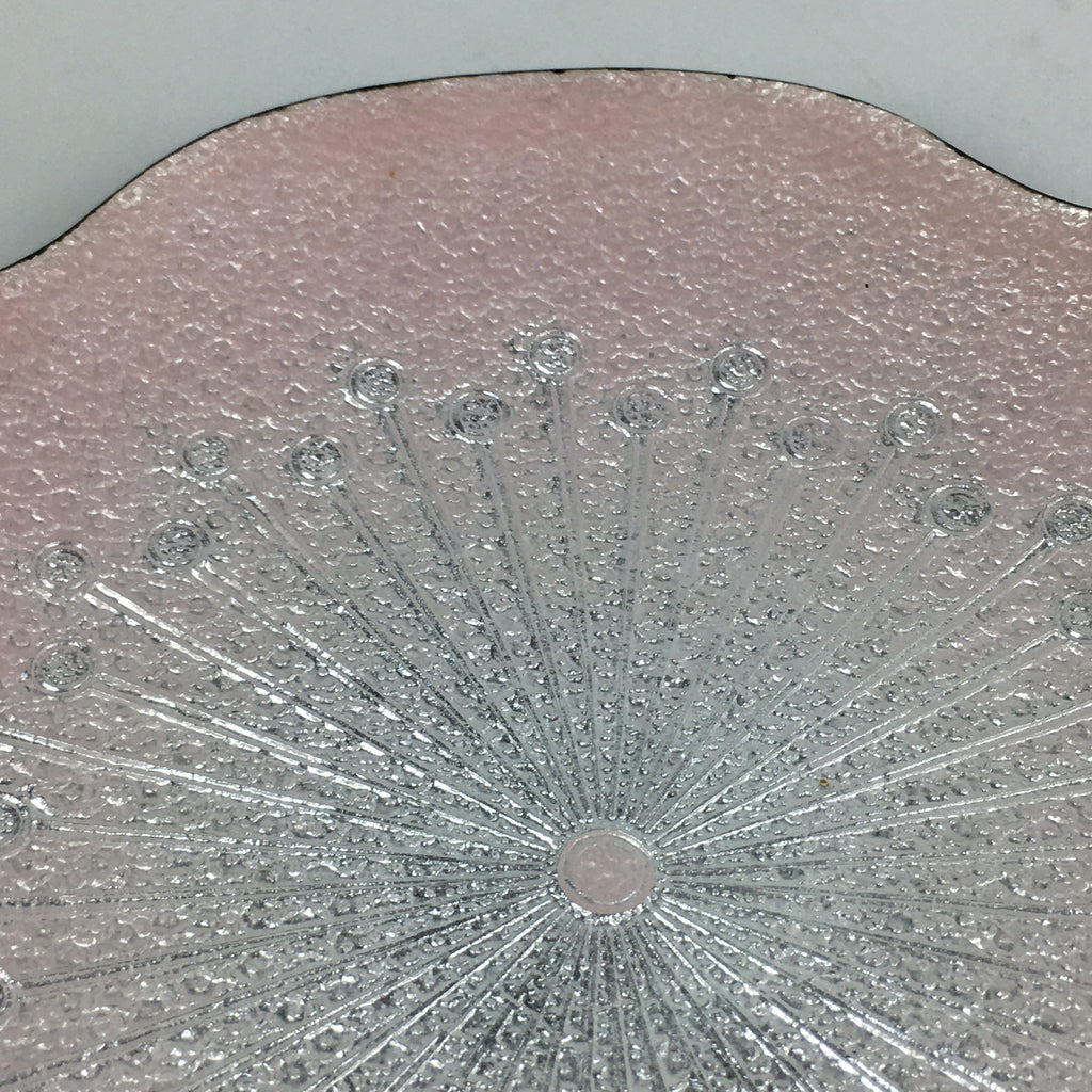 Japanese Cloisonné Ware Plate Vtg Pink Enamel Finish Metal Flower T94