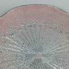 Japanese Cloisonné Ware Plate Vtg Pink Enamel Finish Metal Flower T94