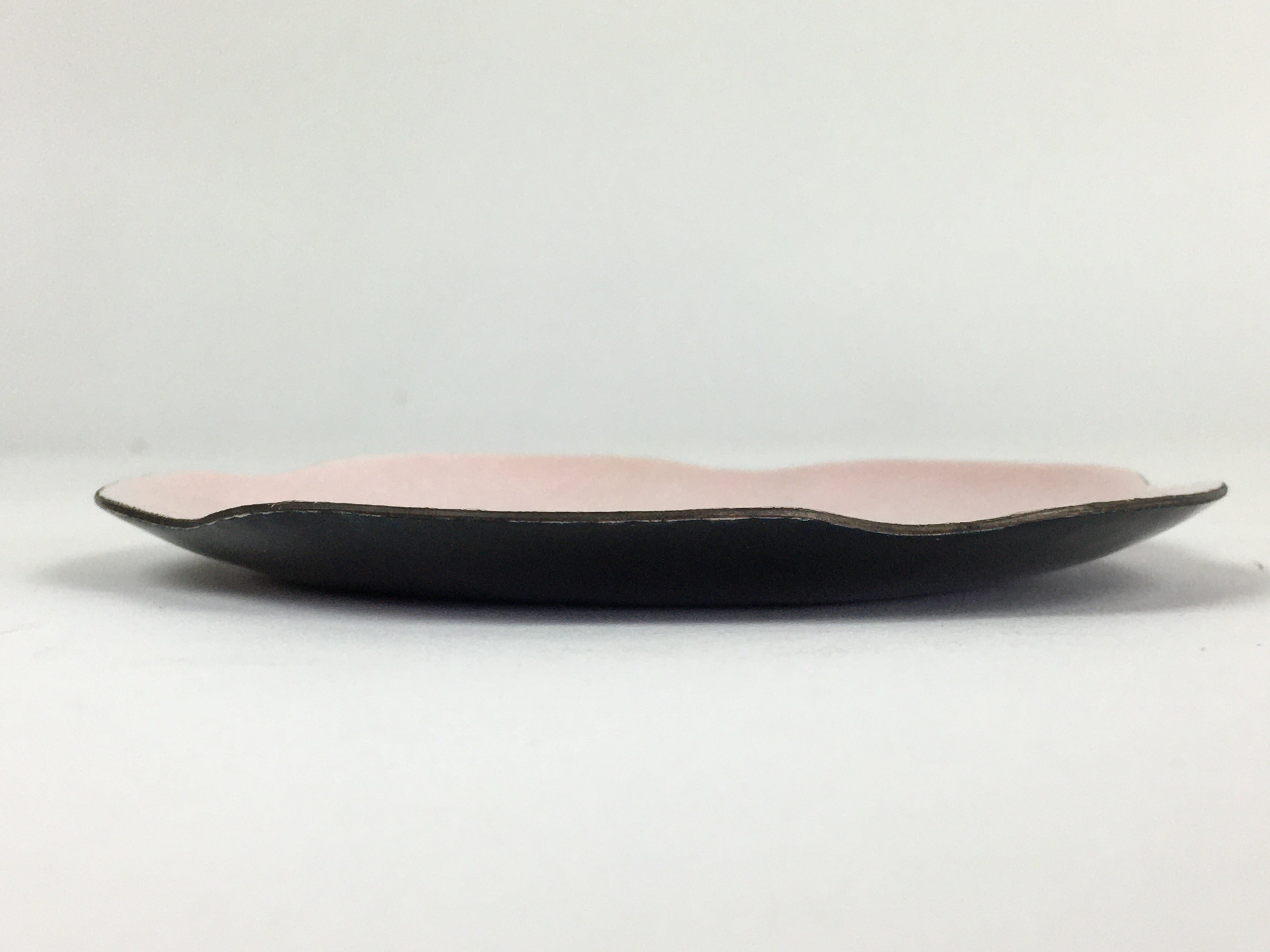 Japanese Cloisonné Ware Plate Vtg Pink Enamel Finish Metal Flower T94