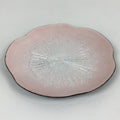 Japanese Cloisonné Ware Plate Vtg Pink Enamel Finish Metal Flower T94