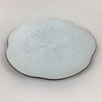 Japanese Cloisonné Ware Plate Vtg White Enamel Finish Metal Flower T95