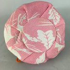 Japanese Cloth Drawstring Bag Vtg Fabric Kimono Pouch Pink Leaf KB17