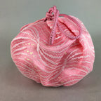 Japanese Cloth Drawstring Bag Vtg Fabric Kimono Pouch Pink Satin Lace KB16