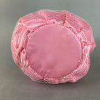 Japanese Cloth Drawstring Bag Vtg Fabric Kimono Pouch Pink Satin Lace KB16