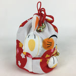 Japanese Cloth Drawstring Bag Vtg Fabric Pouch Cat Kinchaku-Bukuro KB26