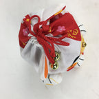 Japanese Cloth Drawstring Bag Vtg Fabric Pouch Cat Kinchaku-Bukuro KB26