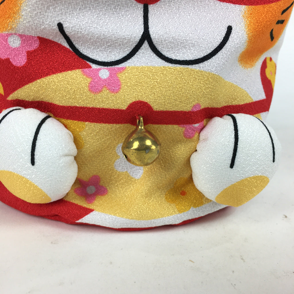 Japanese Cloth Drawstring Bag Vtg Fabric Pouch Cat Kinchaku-Bukuro KB26