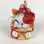 Japanese Cloth Drawstring Bag Vtg Fabric Pouch Cat Kinchaku-Bukuro KB26