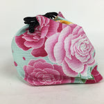 Japanese Cloth Drawstring Bag Vtg Fabric Pouch Flower Kinchaku-Bukuro KB25