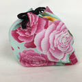 Japanese Cloth Drawstring Bag Vtg Fabric Pouch Flower Kinchaku-Bukuro KB25