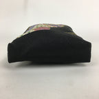 Japanese Cloth Drawstring Bag Vtg Kimono Fabric Pouch Black Kinchaku-Bukuro KB22