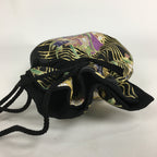 Japanese Cloth Drawstring Bag Vtg Kimono Fabric Pouch Black Kinchaku-Bukuro KB22