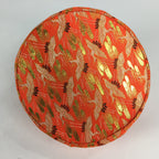Japanese Cloth Drawstring Bag Vtg Kimono Fabric Pouch Black Kinchaku-Bukuro KB23