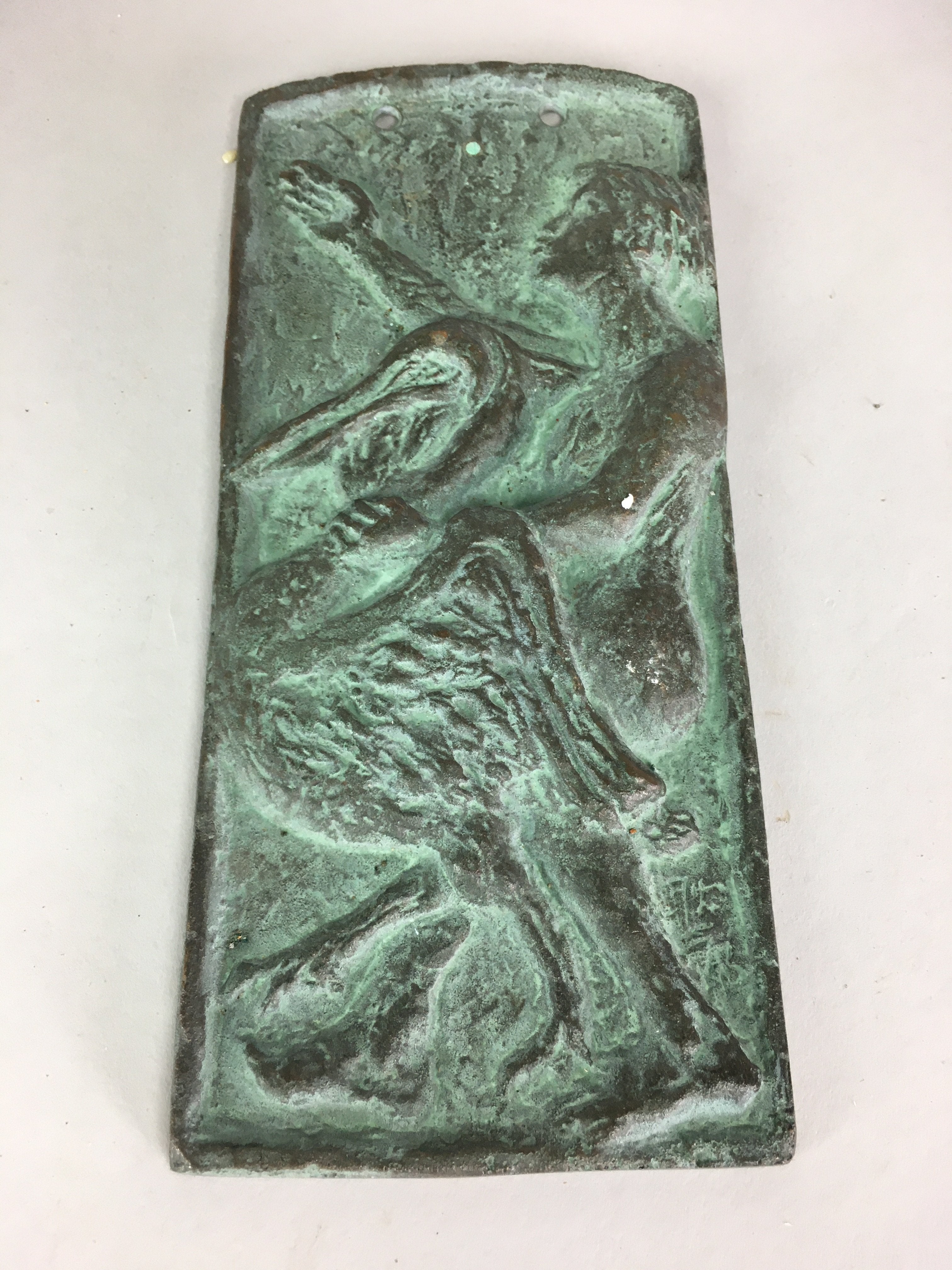Japanese Copper Artwork Vtg Decoration Design Wall Plate Kanban JK188