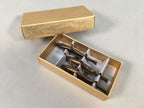 Japanese Copper Chopstick Rest 3pc Set Vtg Metal Hashioki Fish Ayu Brown JK176