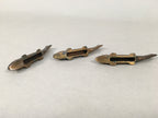 Japanese Copper Chopstick Rest 3pc Set Vtg Metal Hashioki Fish Ayu Brown JK176
