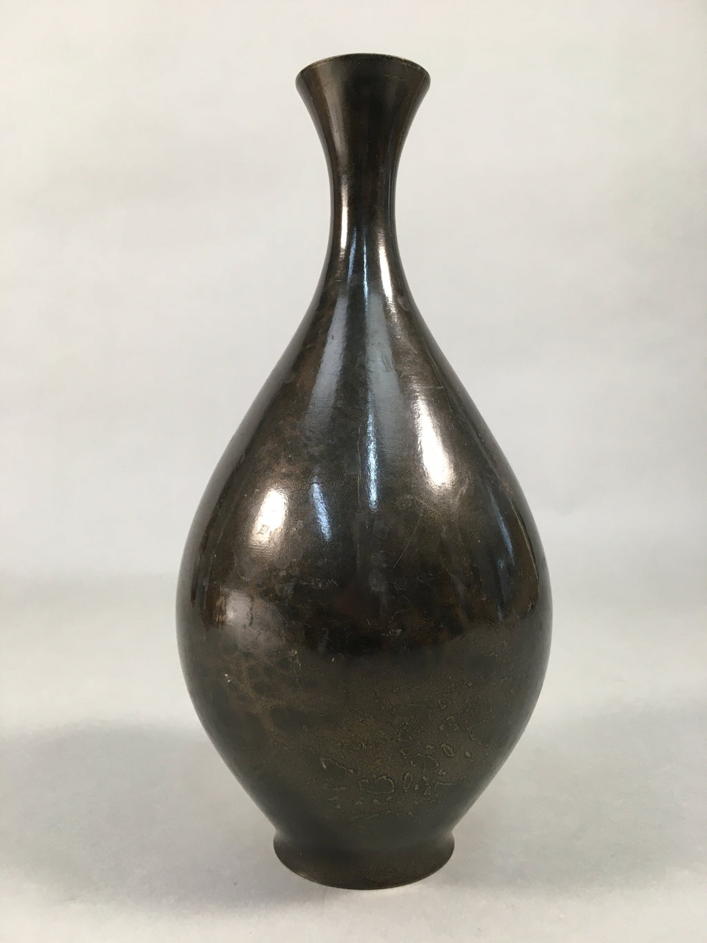 Japanese Copper Flower Vase Vtg Cast Metal Kabin Ikebana Brown FV898
