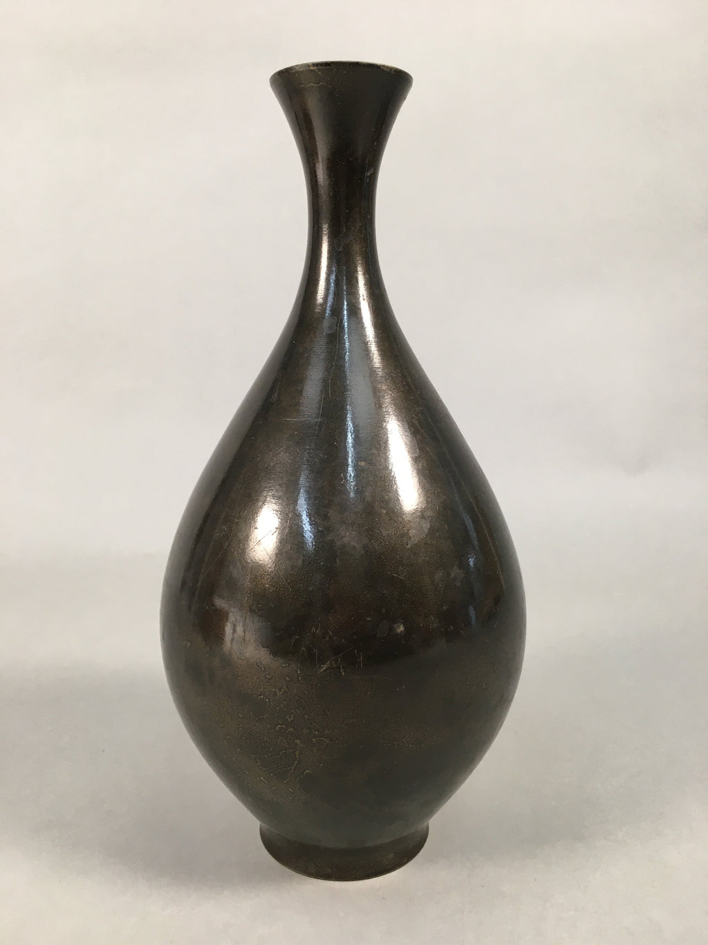 Japanese Copper Flower Vase Vtg Cast Metal Kabin Ikebana Brown FV898