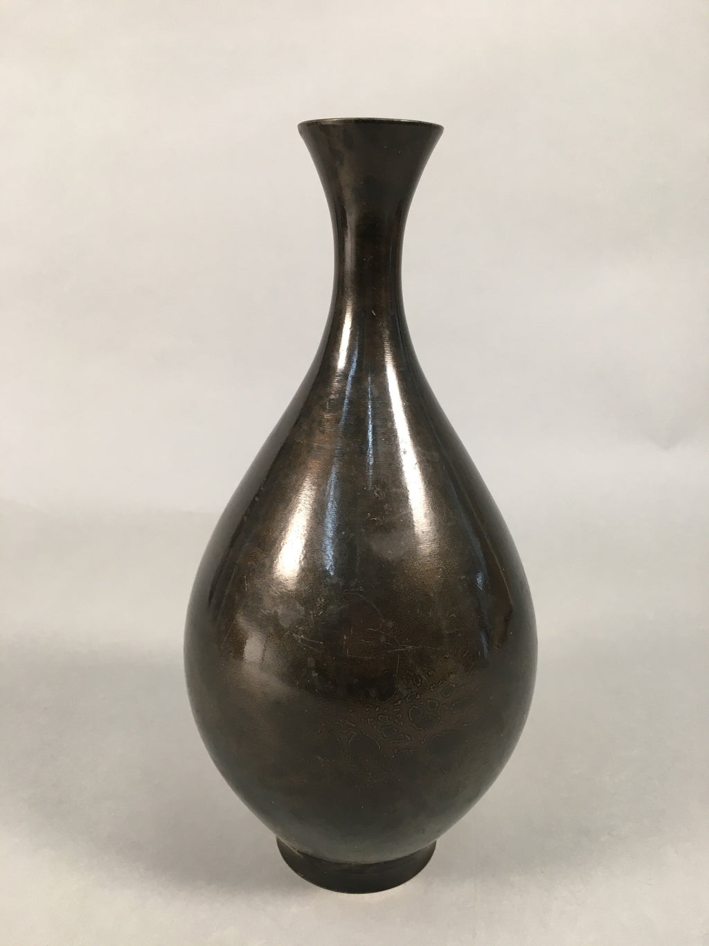 Japanese Copper Flower Vase Vtg Cast Metal Kabin Ikebana Brown FV898