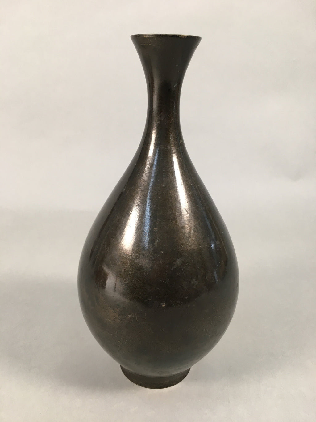 Japanese Copper Flower Vase Vtg Cast Metal Kabin Ikebana Brown FV898