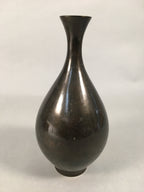 Japanese Copper Flower Vase Vtg Cast Metal Kabin Ikebana Brown FV898