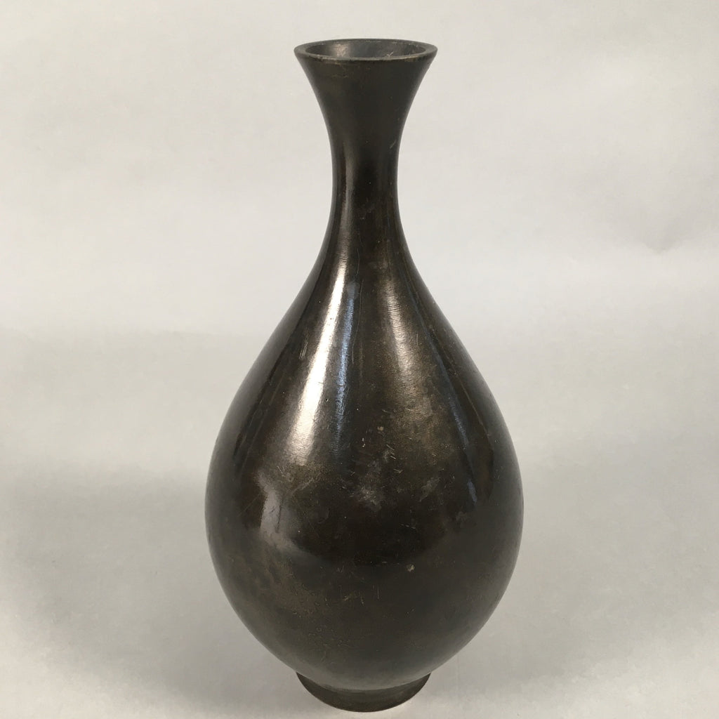 Japanese Copper Flower Vase Vtg Cast Metal Kabin Ikebana Brown FV898