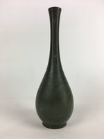 Japanese Copper Flower Vase Vtg Cast Metal Kabin Ikebana Green FV981
